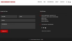 Footer Contact Form & Links